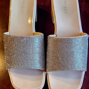 Chic Silver Rhinestone Mules